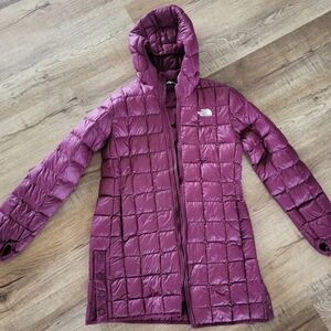 The North Face Purple Puffer Jacket with Hood